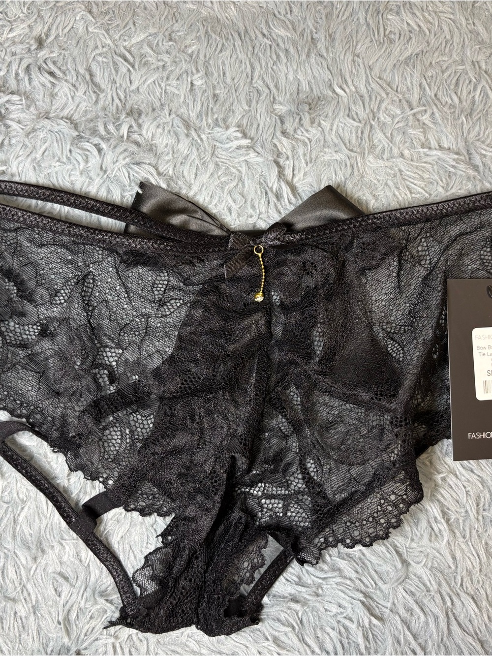 Fashion Nova Bow Back Booty Tie Lace Panty